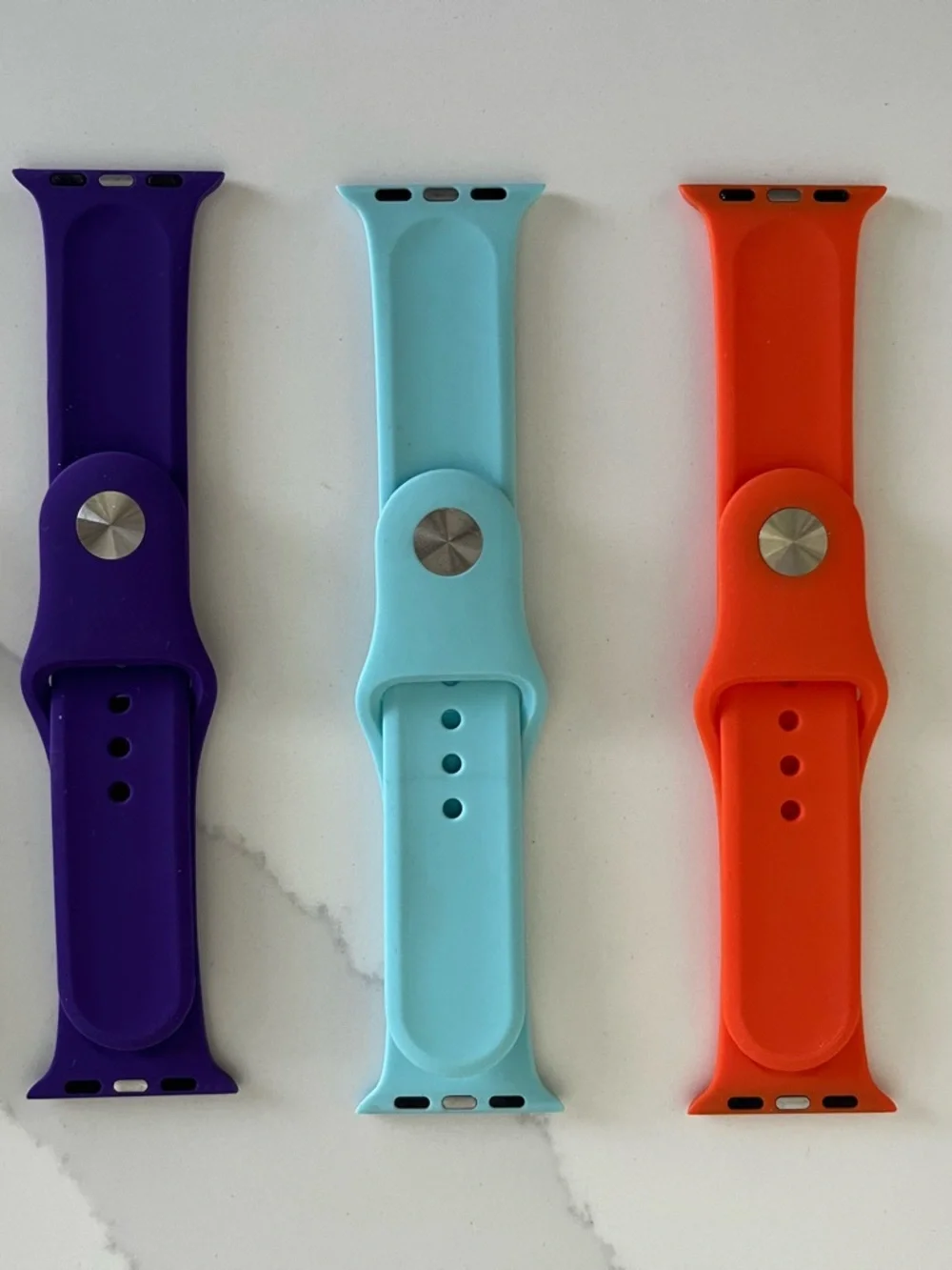 NWOT Silicone Replacement Watch Bands - White, Purple, Light Blue, Orange, Pink